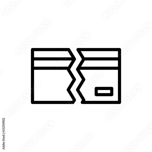 broken card line icon