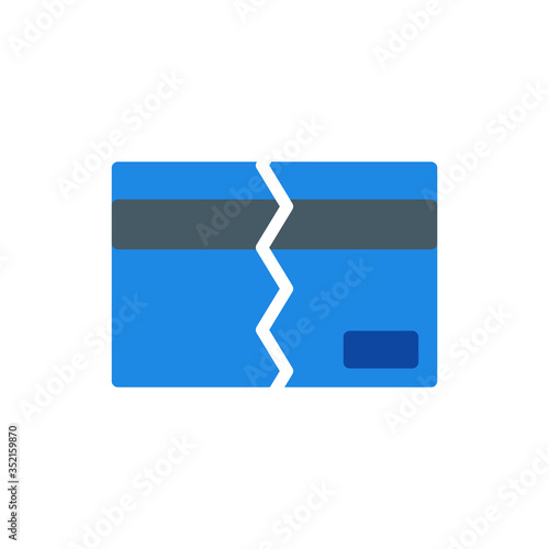 broken card flat icon