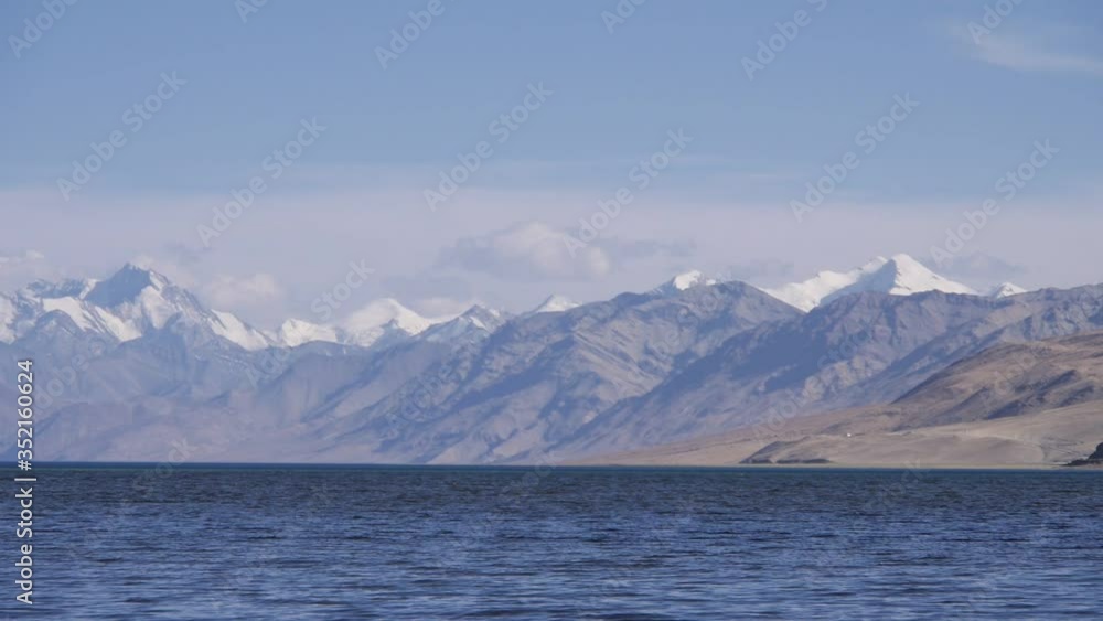 Himalayan ranges and clear water panorama of the Himalayan ranges and clear water of the high mountain lake Pangong in Ladakh Himalayan ranges and clear water panorama of the Himalayan ranges and clear water of the high mountain lake Pangong in Ladakh