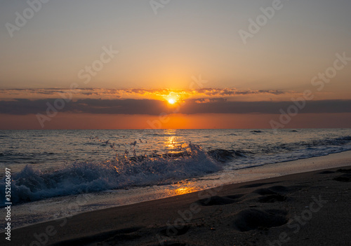 sunrise over the sea beach