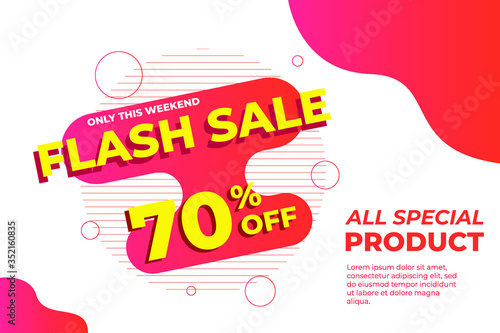 weekend Sale Banner and Poster. 70  off. Promotion Banner and Poster Vector illustration