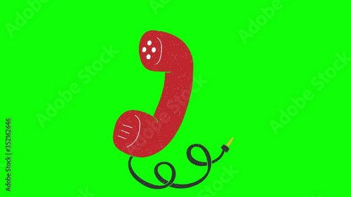 Wallpaper Mural telephone hand drawn green screen. floating loop animation Torontodigital.ca
