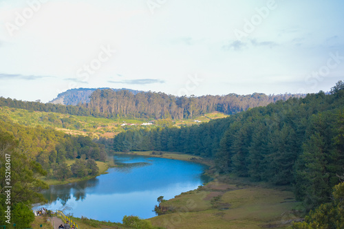 autumn landscape with lake ooty india