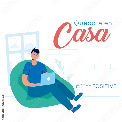 quedate en casa message for covid19