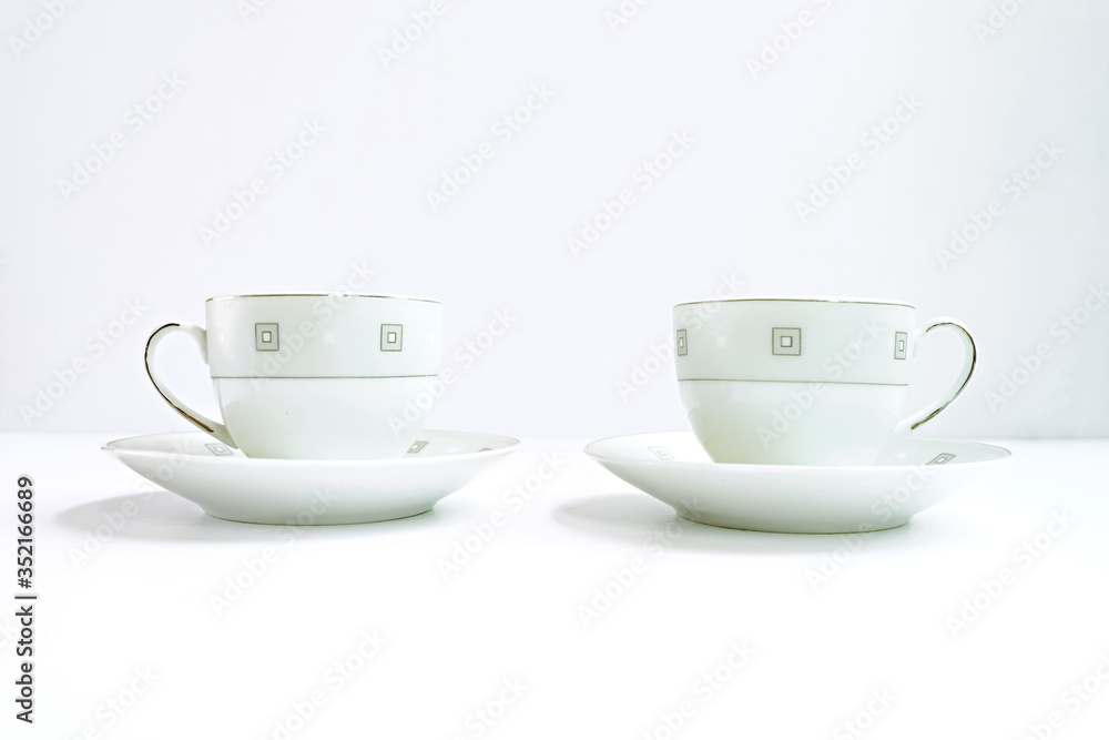 Turkish coffee cups on a white background Turkish coffee cups on a white background