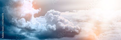Sticker Panoramic image of beautiful clouds on the sky. Toning
