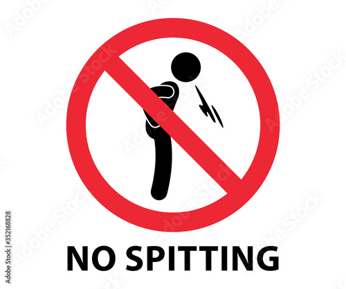 no spitting sign warning sign vector