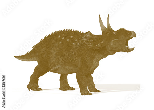 Dinosaur Diceratops isolated on white background