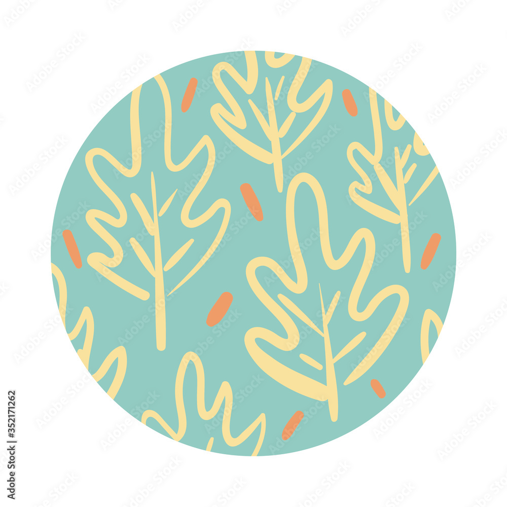 branch and leafs organic pattern block style branch and leafs organic pattern block style