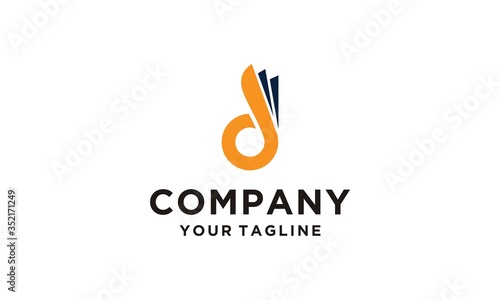 Simple Minimalist Letter d logo design