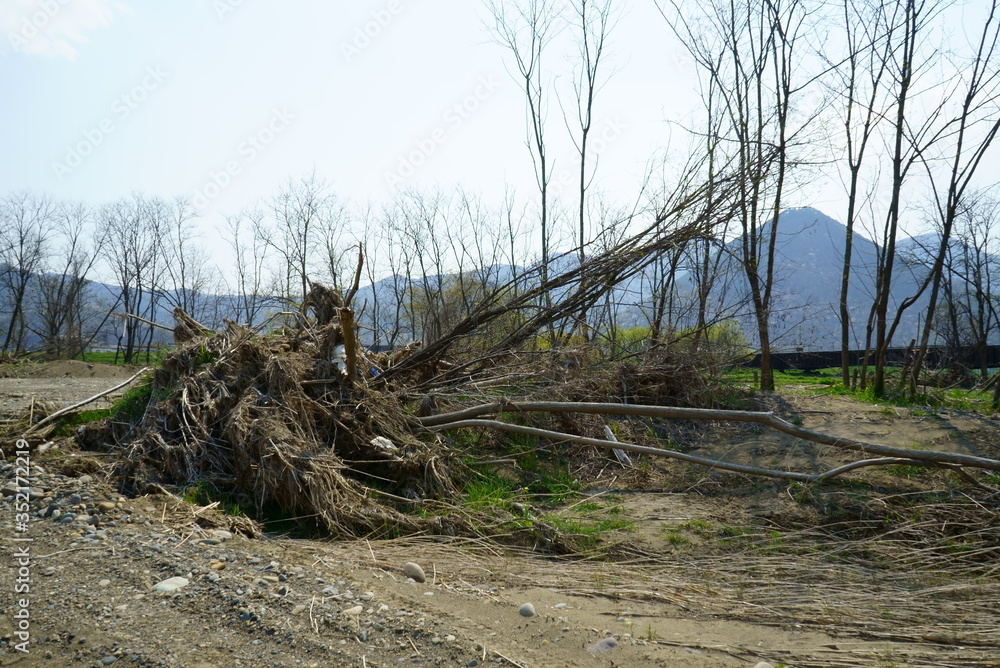 Flood damage caused by Typhoon No.19 Flood damage caused by Typhoon No.19