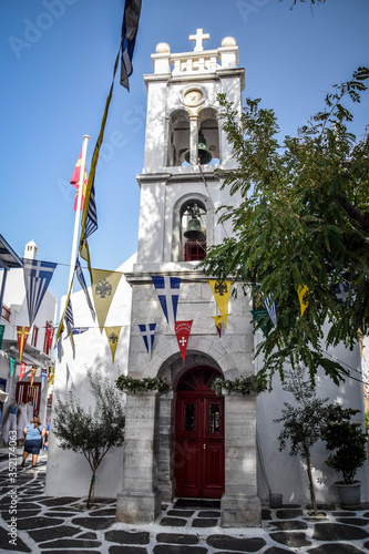 Fototapeta Naklejka Na Ścianę i Meble -  Mykonos Island in Greece is one of the most popular tourists destinations for those seeking Meditteranean spirit.