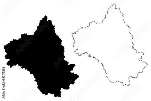 Aveyron Department (France, French Republic, Occitanie or Occitania region) map vector illustration, scribble sketch Avairon map