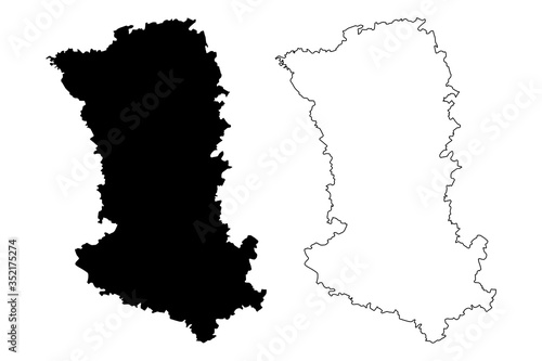 Deux-Sevres Department (France, French Republic, Nouvelle-Aquitaine region) map vector illustration, scribble sketch Deux Sevres map