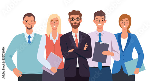 Business office group team people