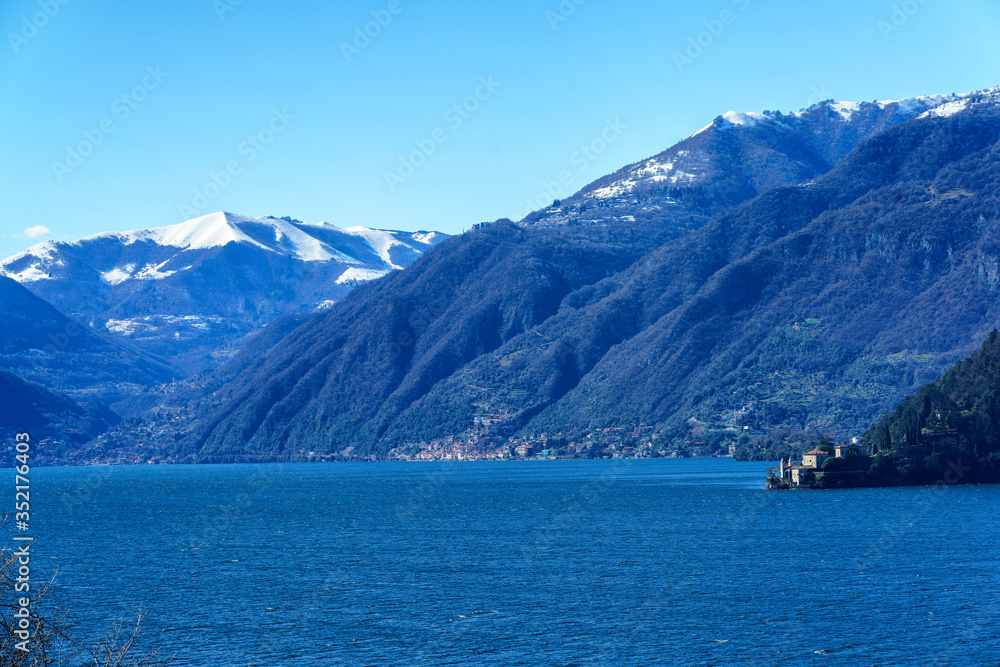 Winter landscape along the Como lake near Bellagio Winter landscape along the Como lake near Bellagio