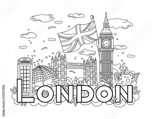 Sticker London outline
