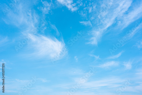 Blue sky and white clouds background on daytime © Torychemistry