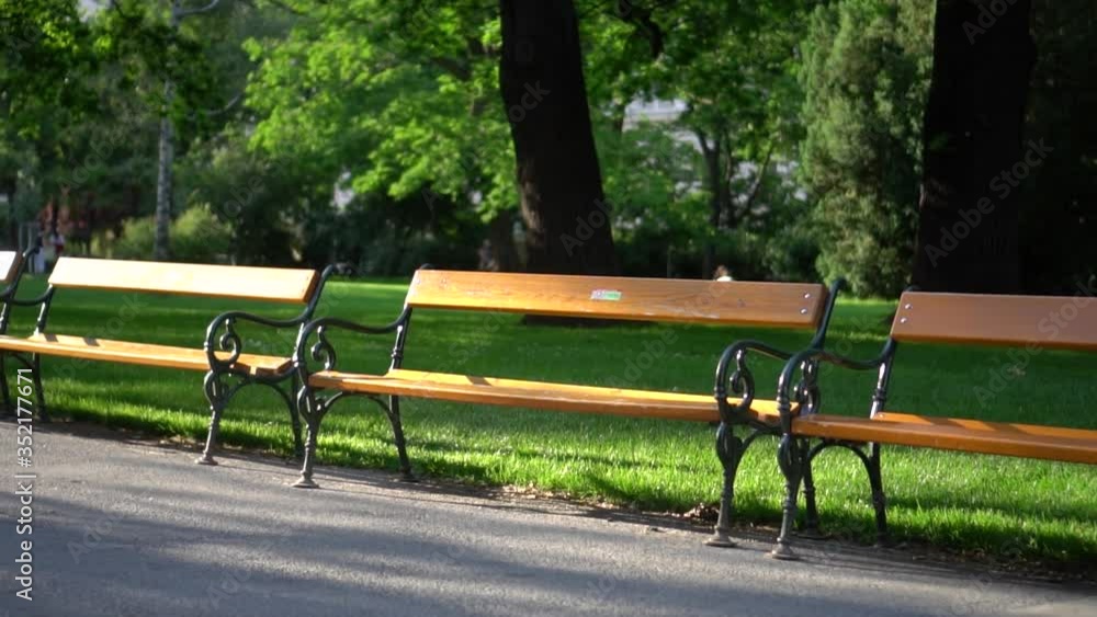 park bench in the park vienna