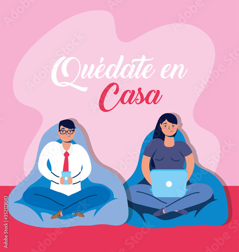 quedate en casa message for covid19