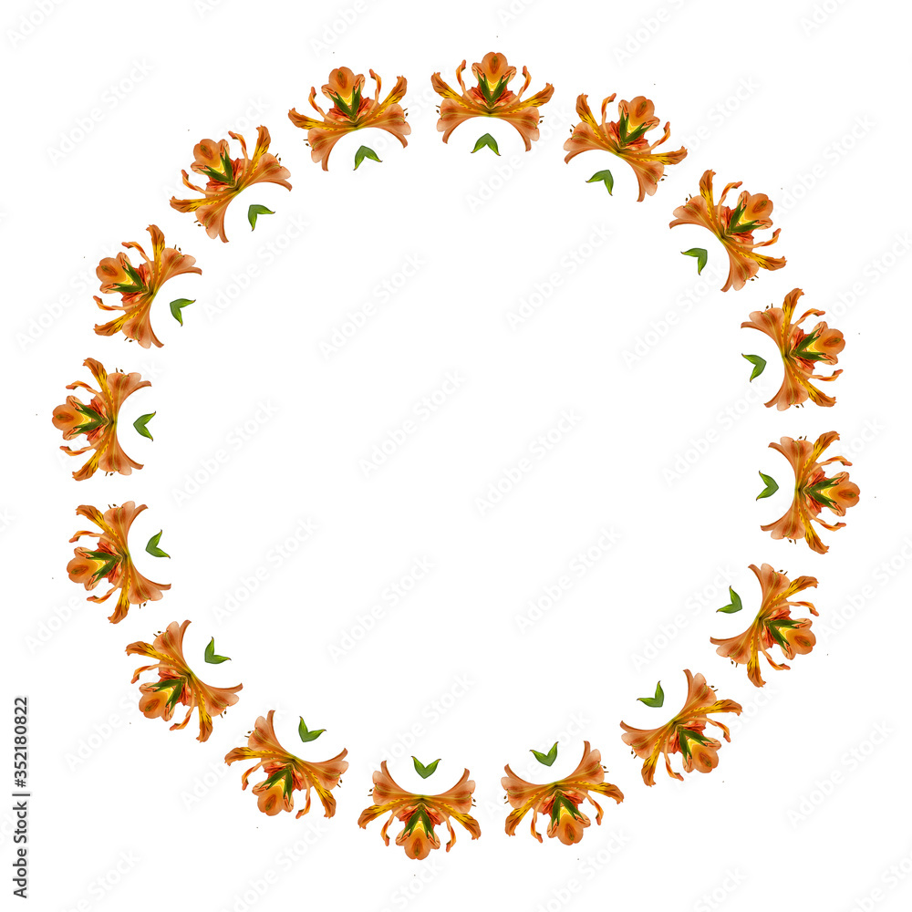 Floral frame on white background with a place for your text Floral frame on white background with a place for your text