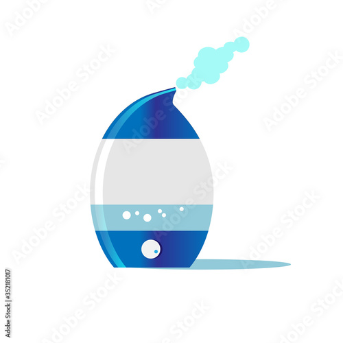 Humidifier. Useful device for the home. Color vector flat illustration