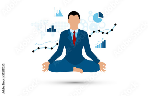 uomo d'affari, concentrazione, relax, meditazione