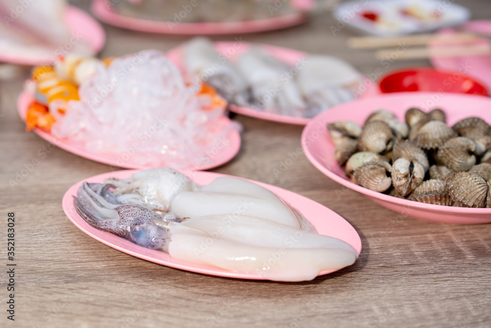 Squid for cooking food in party Squid for cooking food in party