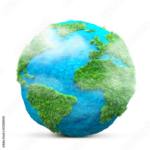 grass planet Earth isolated 3D illustration