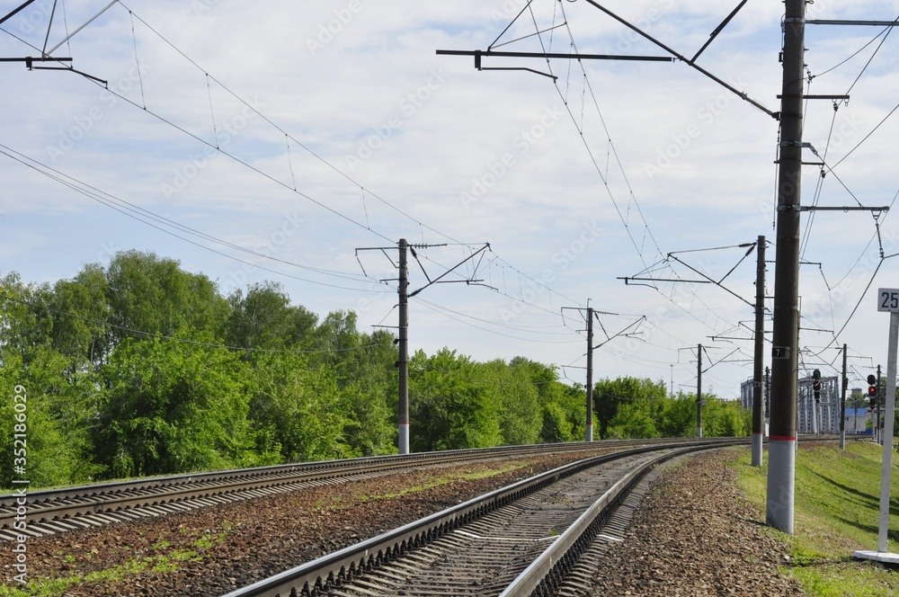 railroad tracks in the countryside