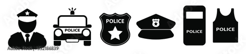 police icon on white background	