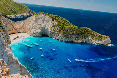 View of the shipwreck on the beach Navagio in Zakynthos, Greece