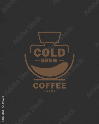 cold brew coffee shop logo design. vector illustration