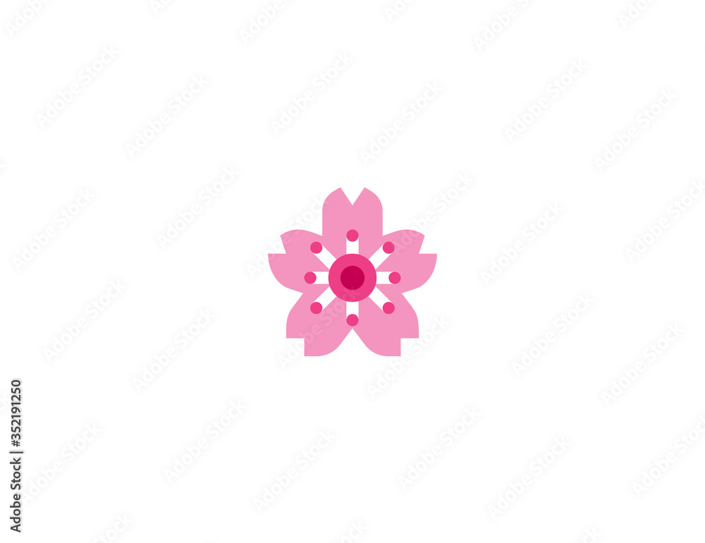 Cherry Blossom vector flat icon. Isolated pink flower emoji illustration Cherry Blossom vector flat icon. Isolated pink flower emoji illustration