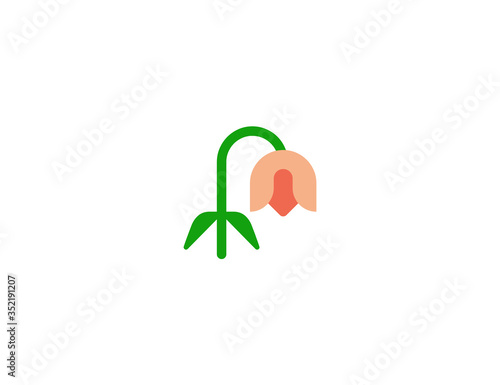 Wilted Flower vector flat icon. Isolated Dead Flower emoji illustration 