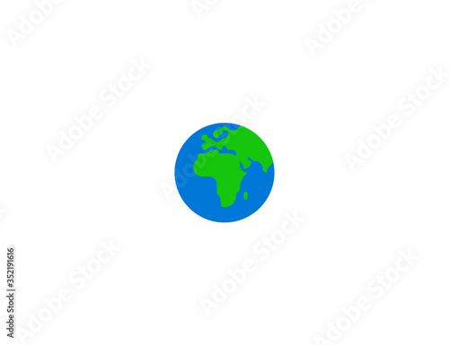 Earth globe vector flat icon. Globe Showing Europe Africa. Isolated earth globe emoji illustration 