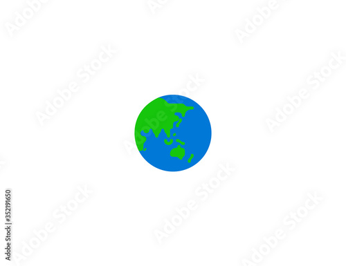 Earth globe vector flat icon. Globe Showing Asia - Australia. Isolated earth globe emoji illustration 