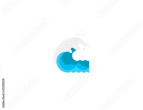 Wallpaper Mural Water wave vector flat icon