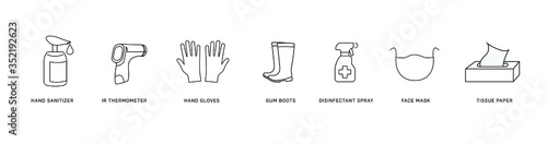 Simple Set of Coronavirus Protection Related Vector Line Icons. Contains such Icons as Protective Measures, Coronavirus Symptoms, Incubation Period and more. Editable Stroke.