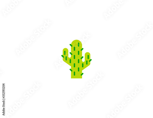 Cactus vector flat icon. Isolated desert cactus plant emoji illustration 