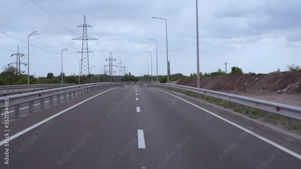 Riding on an empty motorway. Free lane. Riding on an empty motorway. Free lane.