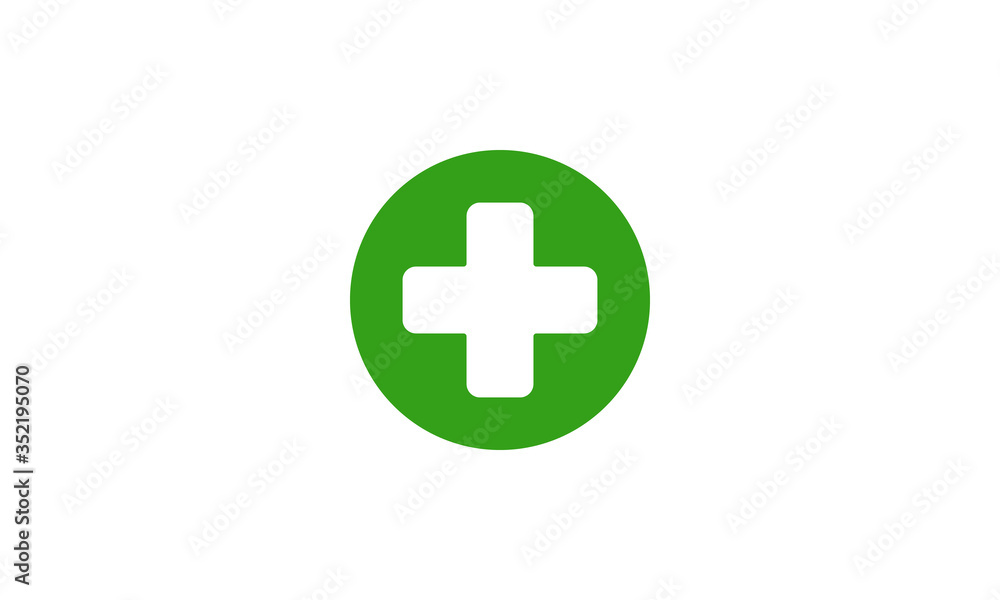 First aid medical sign flat icon, Medical white cross symbol vector icon First aid medical sign flat icon, Medical white cross symbol vector icon