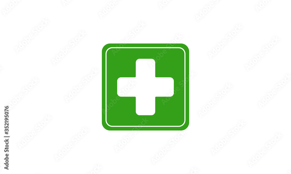 First aid medical sign flat icon, Medical white cross symbol vector icon First aid medical sign flat icon, Medical white cross symbol vector icon