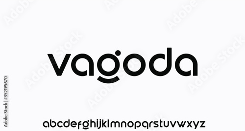 VAGODA, modern geometric circular font with rounded edges. photo