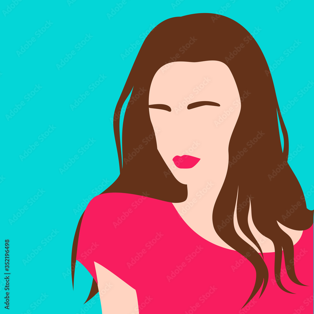 Image of a beautiful girl without a face in a fashionable style. Minimalism. Vector illustration.