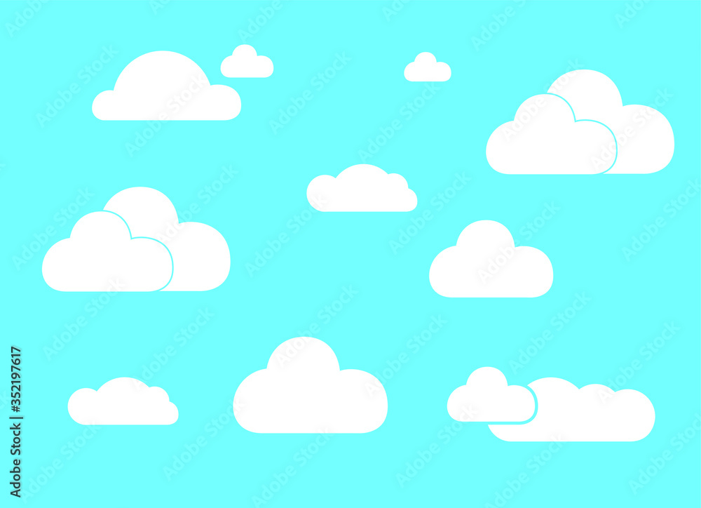 Cloud. Abstract white cloudy set isolated on blue background. Vector illustration
Cloud. Abstract white cloudy set isolated on blue background. Vector illustration