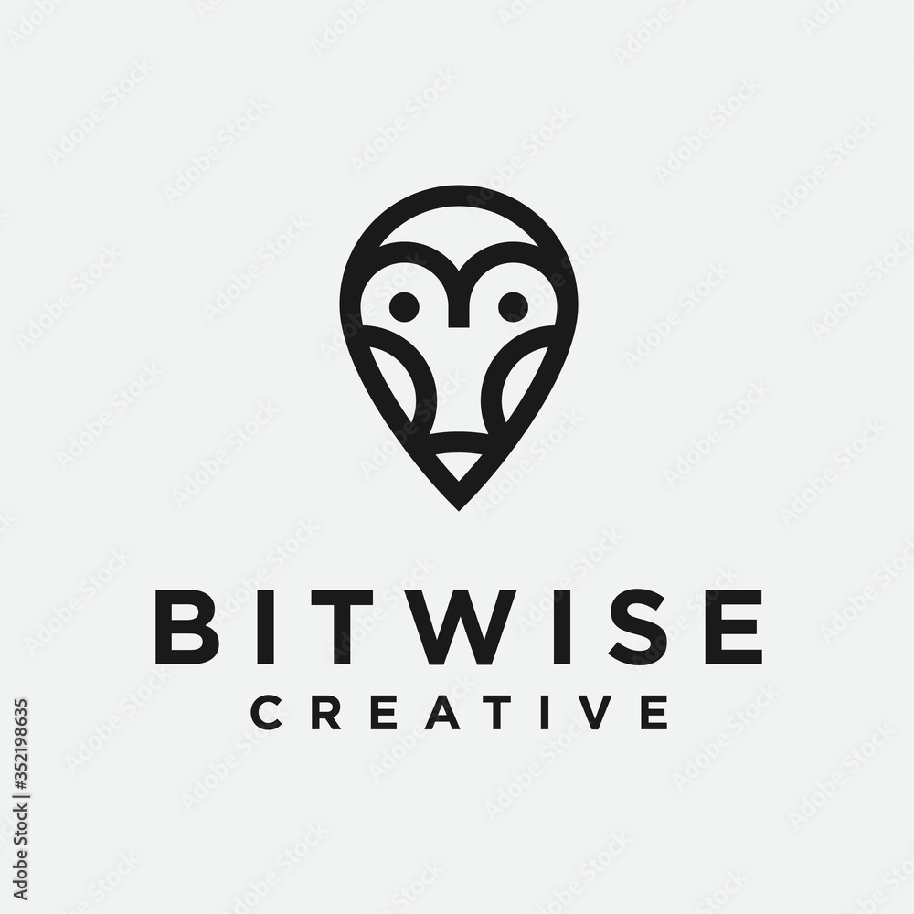 owl pen logo. author icon owl pen logo. author icon