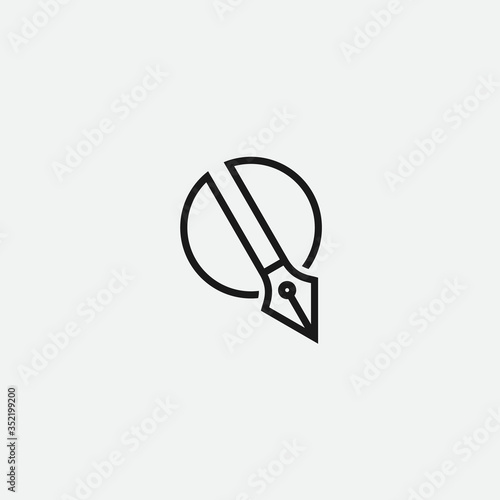 Q pen logo. author icon