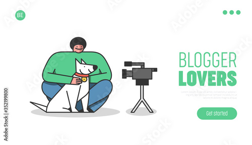 Landing page of lifestyle video blogger or influencer streaming online, creating new content