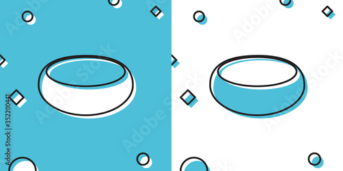 Black Bowl icon isolated on blue and white background. Random dynamic shapes. Vector Illustration